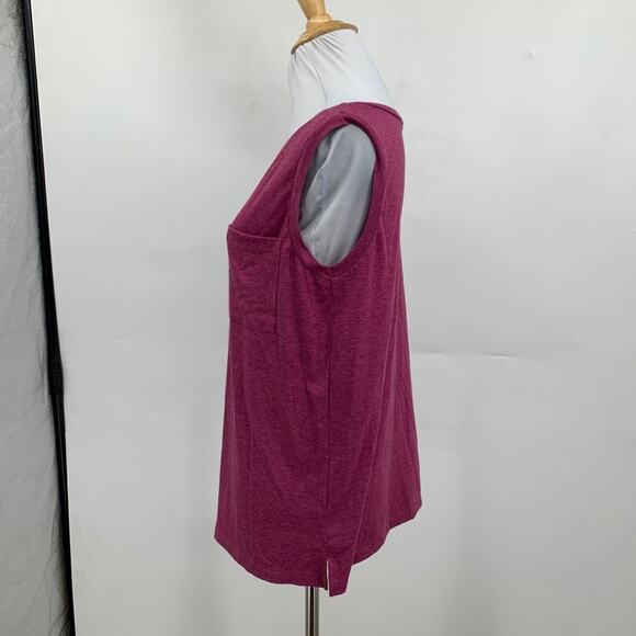 Mirol Tank Top Womens S Small Geranium Crew Neck Chest Pocket Sleeveless Stretch - Picture 4 of 12
